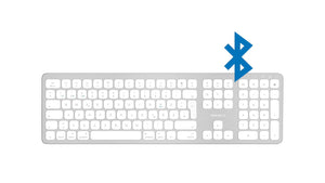 BTWKEYMB Erweiterte Mac Tastatur<br/><b>QuickSwitch Tastatur für 3 Geräte</b><br/>Drahtlos, auch für iPhone und iPad