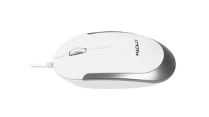 DYNAMOUSE mit USB-C oder USB-A<br/><b>Flache leise-klick Maus</b><br/>Optische Maus mit 3 Tasten und Scrollrad