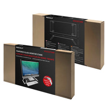 Laden Sie das Bild in den Galerie-Viewer, SPACESTAND-B solider Monitorständer&lt;br/&gt;&lt;b&gt;Räumt den Schreibtisch frei&lt;/b&gt;&lt;br/&gt; aus gehärtetem Glas, trägt 18kg
