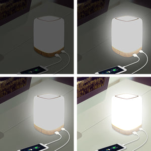 LAMPCHARGE SQ<br/>Nachttisch-Lampe mit USB<br/>4 Ports, 24 Watt Ladeleistung