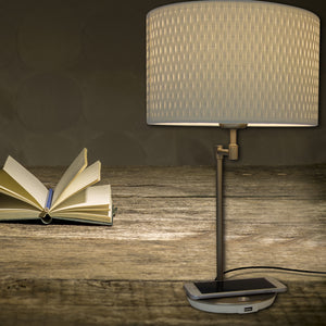 LAMPCHARGE QI<br/>Tisch-Lampe mit USB Port<br/>20 Watt Ladeleistung