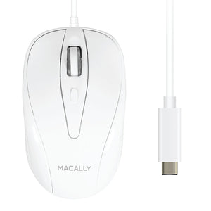 UCTURBO<br/>USB-C MacBook Maus<br/>optisch mit Kabel, weiß/grau