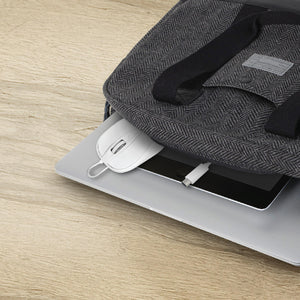 UCTURBO<br/>USB-C MacBook Maus<br/>optisch mit Kabel, weiß/grau