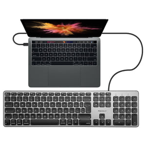 UCZKEY USB-C<br/>erweiterte Mac Tastatur<br/>Space Grey-Design mit Ziffernblock