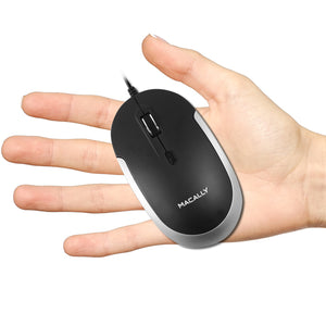 DYNAMOUSE<br/>optische silent click Maus<br/>wahlweise USB-C oder USB-A<br/>Mouse mit 3 Tasten und Scrollrad