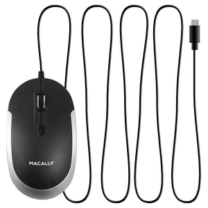 DYNAMOUSE<br/>optische silent click Maus<br/>wahlweise USB-C oder USB-A<br/>Mouse mit 3 Tasten und Scrollrad